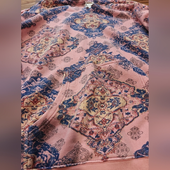 We The Free Printed It's A Vibe Hoodie In Desert Rose Combo In Pink - Picture 6 of 12